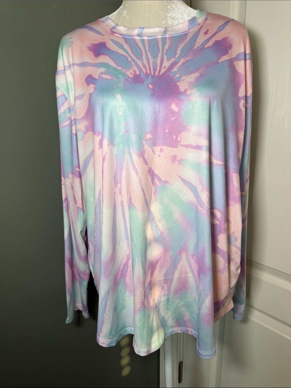 Lauren James Pastel Tie Dye Long Sleeve Sun Shirt XL NWOT